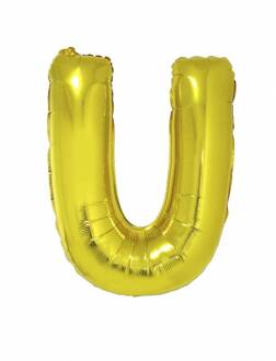 Enorme goudkleurige aluminium letter ballon - Decoratie > Ballonnen