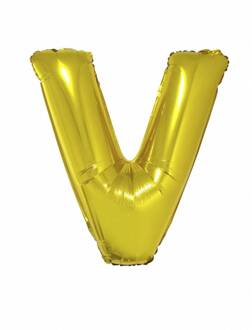 Enorme goudkleurige aluminium letter ballon - Decoratie > Ballonnen