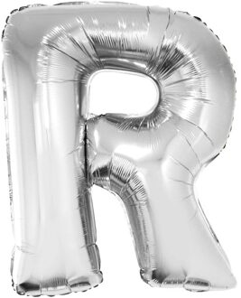 Enorme zilverkleurige aluminium letter ballon - Decoratie > Ballonnen