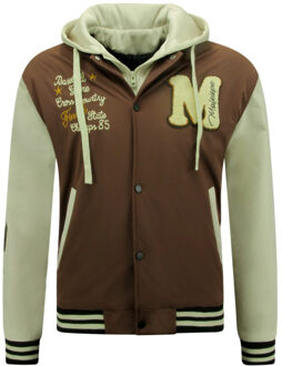 Enos Baseball jas met capuchon oversized 8632 Bruin - XL