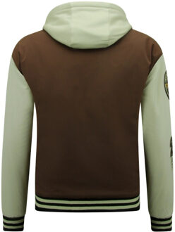 Enos Baseball jas met capuchon oversized 8632 Bruin - XXL