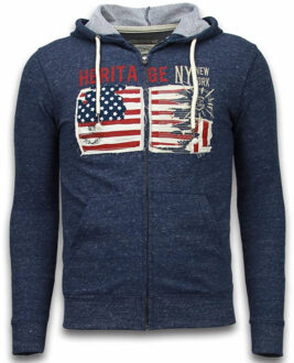 Enos Casual Vest - Embroidery American Heritage - Blauw - Maat: M