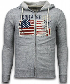 Enos Casual Vest - Embroidery American Heritage - Grijs - XS