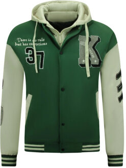 Enos College jack oversized met capuchon 8630 - maat XXL Groen