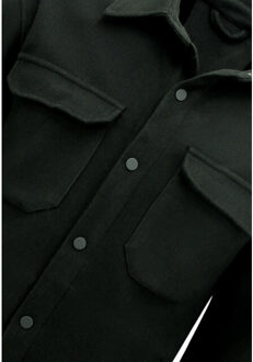 Enos Flannel overshirt met zakken 501 Zwart - XXL