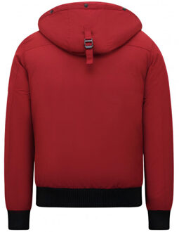 Enos Gewatteerde winterjas kort Rood - L