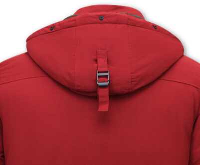 Enos Gewatteerde winterjas kort Rood - S