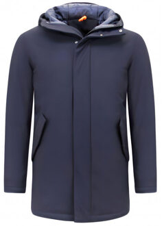 Enos Halflange parka met capuchon Blauw - S