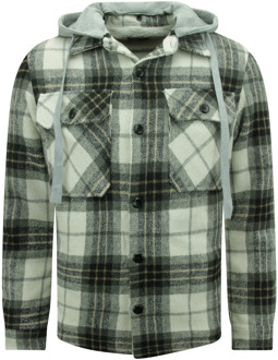 Enos Houthakkers jas met teddy wol capuchon 7091 Zwart - XL