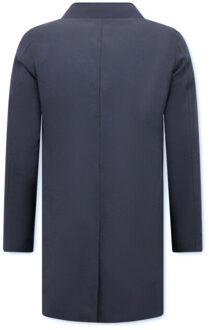 Enos Klassieke lange mantel Blauw - XS