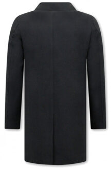 Enos Klassieke lange parka Zwart - S