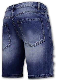 Enos Korte spijkerbroek met gaten denim short Blauw - 38