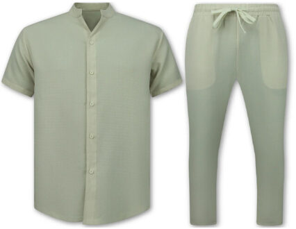 Enos Linnen zomerset linnen twinset - maat L Veelkleurig