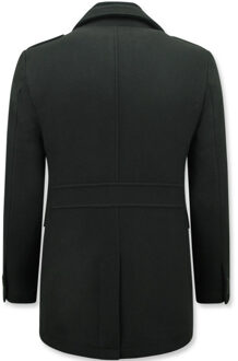 Enos Nette mantel halflang getailleerd 805 - maat M Zwart