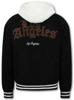 Enos Oversized baseball jacket teddy jas - maat XL Zwart