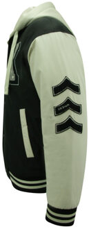 Enos Oversized college jassen met capuchon 8630 Zwart