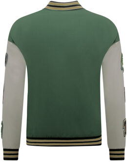 Enos Oversized letterman jas 8633 Groen - XXL