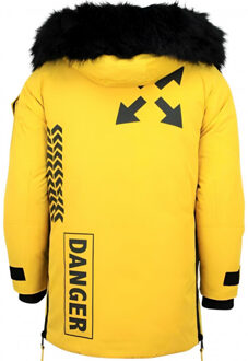 Enos Parka Jas Heren – Met Bontkraag – Geel - Maat: XL