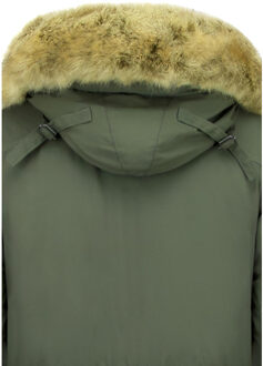 Enos Parka jas met bontkraag - maat XS Groen