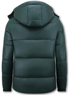 Enos Pufferjas jassen winter capuchon Groen - S