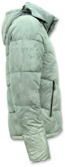 Enos Reflector puffer jas met capuchon - maat L Grijs