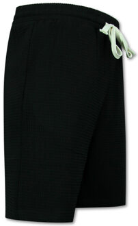 Enos Ribbed oversized shirt zomerset Zwart - M