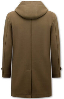 Enos Sportieve lange mantel getailleerd 8931 - maat S Bruin