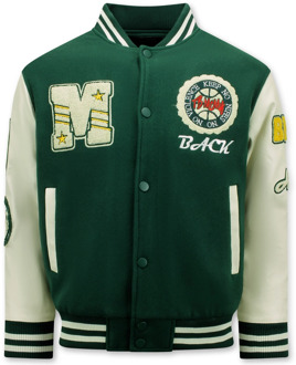 Enos Vintage oversized varsity jacket 7086 Groen - S