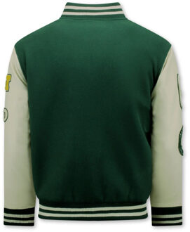 Enos Vintage oversized varsity jacket 7086 Groen - S