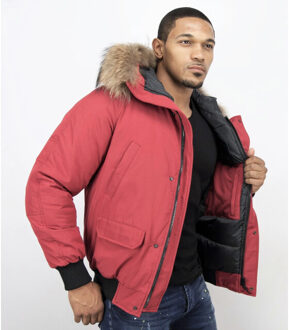 Enos Windjack Enos  Korte Winterjas Bontkraag