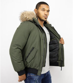 Enos Windjack Enos  Korte Winterjas Bontkraag