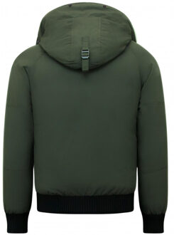 Enos Winterjas kort met capuchon - maat L Groen