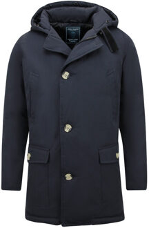 Enos Winterjas parka met capuchon Blauw - XS