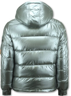 Enos Zilveren puffer jackets met capuchon Veelkleurig - L