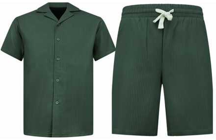 Enos Zomerset ribbed oversized shirt - maat XXL Groen