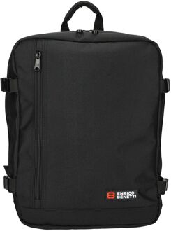 Enrico Benetti Amsterdam Cabin Backpack 17" black handbagage Zwart - H 40 x B 30 x D 20 cm