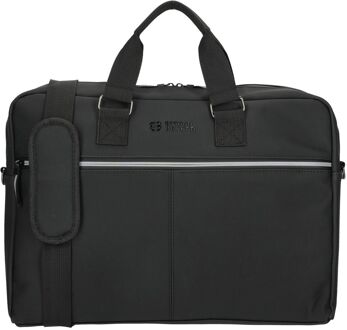 Enrico Benetti Bergen PU Laptop Shoulderbag 17" black schoudertas heren Zwart - H 30 x B 43 x D 8 cm