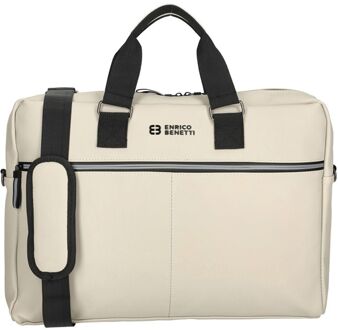 Enrico Benetti Bergen PU Laptop Shoulderbag 17" light taupe schoudertas heren - H 30 x B 43 x D 8 cm