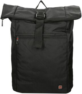 Enrico Benetti Cornell 17" Rolltop laptop laptop rugzak black Zwart - H 45 x B 30 x D 14 cm