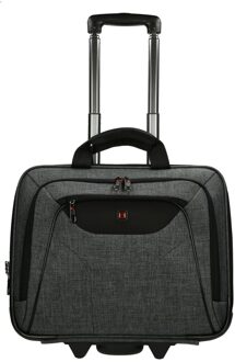 Enrico Benetti Frankfurt Laptop Trolley 17'' grey2 Zachte koffer Grijs - H 33 x B 41 x D 20