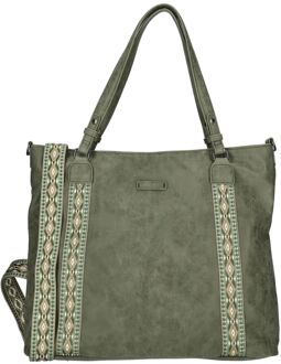 Enrico Benetti Indy Shopper olive damestas Groen - H 41 x B 37 x D 13 cm