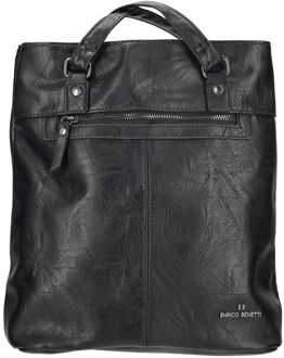 Enrico Benetti Julia Laptop Backpak Shoulderbag black schoudertas dames Zwart - H 30 x B 25 x D 10 cm