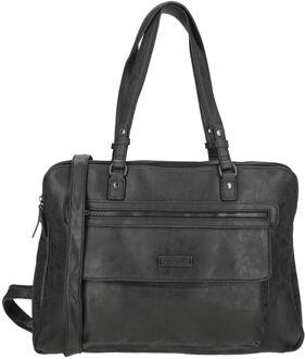 Enrico Benetti Nouméa Laptop Shoulderbag 15" black Zwart - H 30 x B 42 x D 10 cm