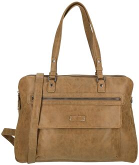 Enrico Benetti Nouméa Laptop Shoulderbag 15" camel Zand - H 30 x B 42 x D 10 cm