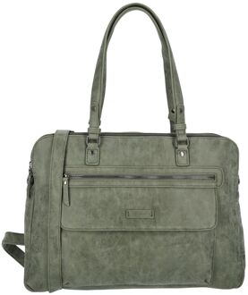 Enrico Benetti Nouméa Laptop Shoulderbag 15" olive Groen - H 30 x B 42 x D 10 cm