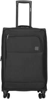 Enrico Benetti Oakville Medium Spinner 65 black zachte koffer lichtgewicht koffer Zwart - H 65 x B 40 x D 23 cm