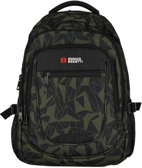 Enrico Benetti Santa Cruz 17.3" Laptop Rugtas olijfgroen - H 46 x B 34 x D 21 cm