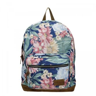 Enrico Benetti Santiago Laptop Rugzak 15" donkerblauw bloemen backpack - H 43 x B 32 x D 16