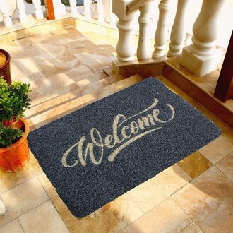Entree Deurmat Tpr Rubber Antislip Badmat Modder Zand Verwijdering Vloer Tapijt Voor Hal Badkamer Keuken Voet Pad home Decor zwart wellcome / 50x80cm