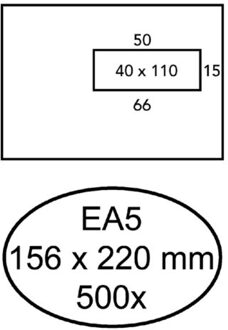 Envelop quantore 156x220mm venster 4x11cm rechts 500 stuks